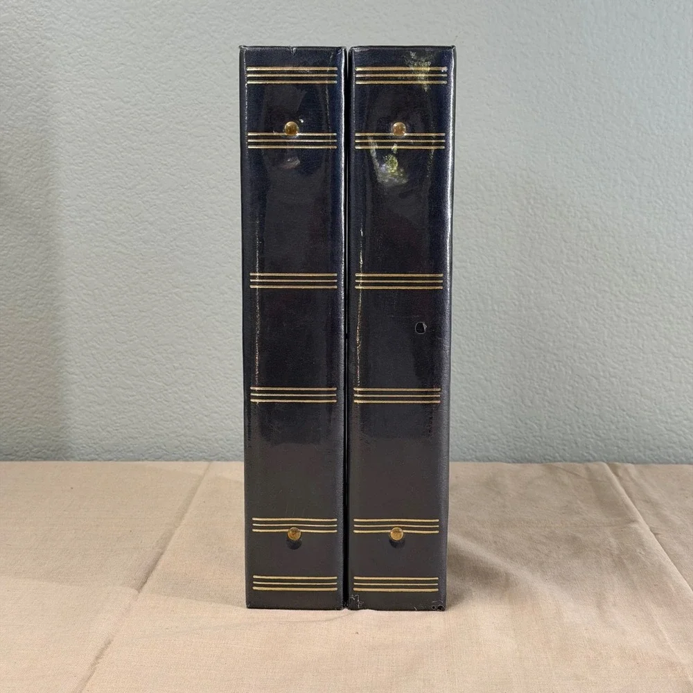 Holson Presidential Collection Navy Bonded Leather 4x6 Photo Album Set of 2